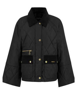 GIACCA DONNA TRAPUNTATA " MARTHA " - BLACK LQU1840 BK11 BARBOUR 