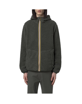GIUBBINO UOMO JACK SHERPA POLAR REVERSIBILE - GREEN BLACKISH K3132NW b2n K-WAY 