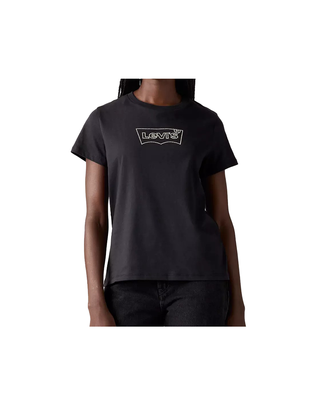 T-SHIRT DONNA " THE PERFECT " CON STRASS - NERO 17369-3272 ANTRACITE LEVI'S 