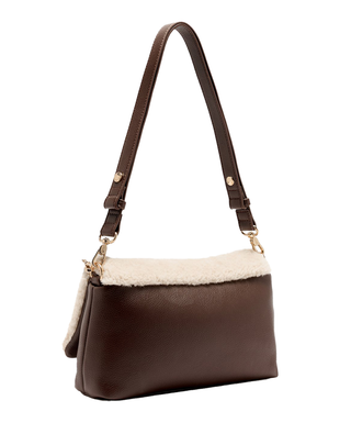 BORSA MEDIA IN ECO PELLE E TEDDY - TESTA DI MORO AF5138E0692 90912 LIU JO 