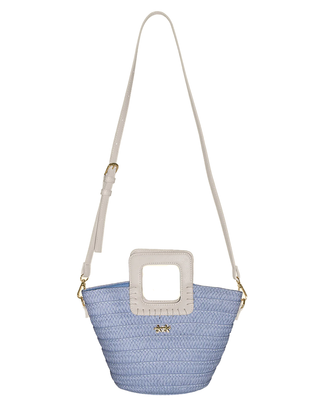 MINI BORSA IN PAGLIA  CON MANICI IN CONTRASTO SW0025 SB F**K 