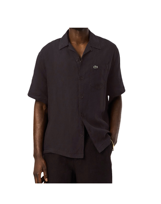 CAMICIA MANICA CORTA IN LINO RELAXED FIT - MARRONE CH2339 3LA LACOSTE 