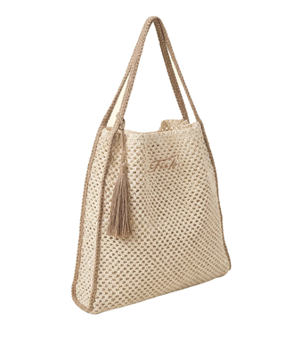 BORSA TRAFORATA IN RAFIA - BEIGE SW0004 BG F**K 