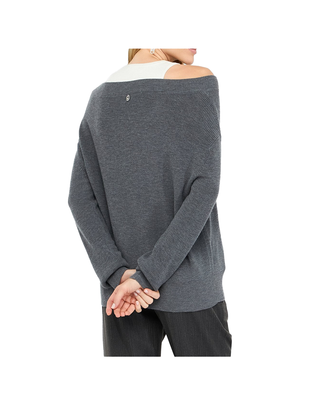 MAGLIA CON DETTAGLIO GIOIELLO - GRIGIO MF5126MA85Q 03738 LIU JO 
