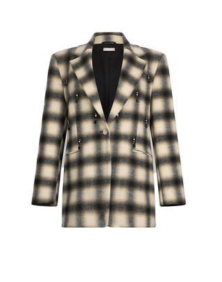 GIACCA DONNA IN CHECK CON APPLICAZIONI GIOIELLO MF5193T079A P9034 LIU JO 