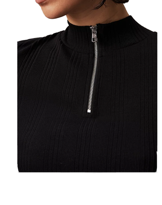 ABITO A COSTINE MANICA LUNGA CON MEZZA ZIP NERO