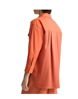 CAMICIA DONNA IN POPELINE - ARANCIO
