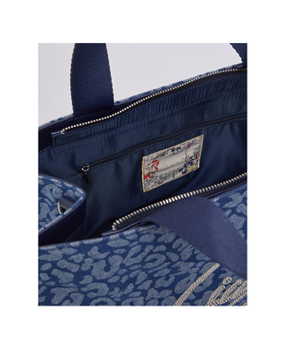 BORSA GRANDE IN DENIM ANIMALIER BLU 2A6026D3200 78365 LIU JO 