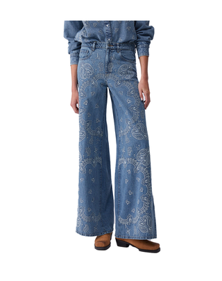 JEANS DA DONNA FLARE CON RICAMI SUL DAVANTI UA6147D0313 79016 LIU JO 