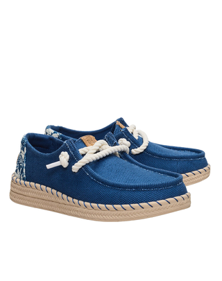 MOCASSINO IN TELA DONNA  WENDY ESPADRILLE HIBISCUS - BLUE MULTI HD.45237 4ZL HEY DUDE 