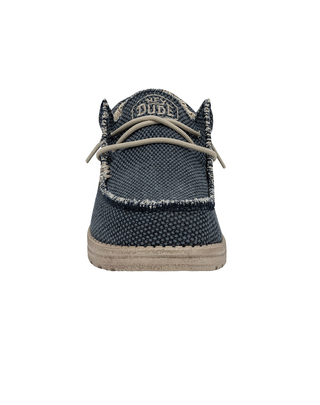 MOCASSINO IN TELA UOMO " WALLY BRAIDED"- BLUE NIGHT HD.40003 4NM HEY DUDE 