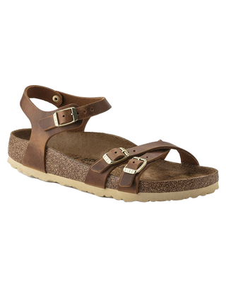 SANDALO DONNA KUMBA IN PELLE OLIATA - COGNAC 1021489-S COGNAC BIRKENSTOCK 