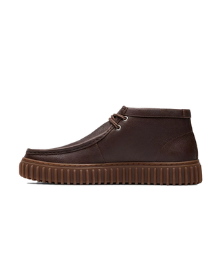 SCARPONCINO UOMO " TORHILL HI" IN PELLE LISCIA - MARRONE SCURO 2618 3425 CLARKS 