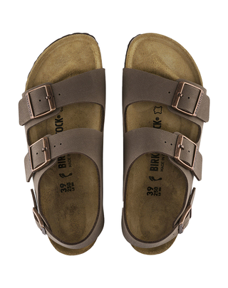 SANDALO UOMO " MILANO " IN BIRKO-FLOR NUBUCK - MOCCA 0634503 MOCCA BIRKENSTOCK 