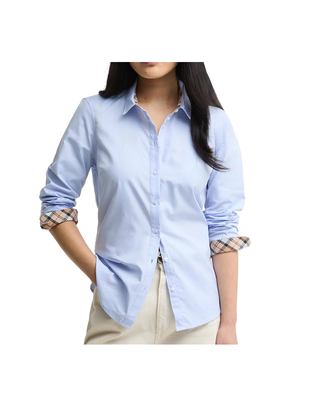 CAMICIA DONNA DERWENT CON FINITURE TARTAN - CELESTE LSH1409 BL13 BARBOUR 