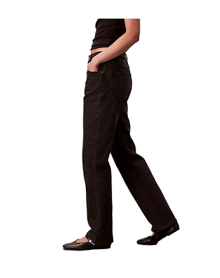 JEANS DONNA IN DENIM NERO HIGH RISE STRAIGHT LV047B909G 846 CALVIN KLEIN 