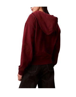 FELPA DONNA FULL ZIP CON CAPPUCCIO - BORDEAUX LV047B270G WCV CALVIN KLEIN 