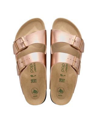 SANDALO "ARIZONA PLATFORM" IN BIRKO-FLOR CON FINITURA METALLICA 1031270-S METALLIC COPPER VEG BIRKENSTOCK 