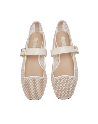 BALLERINA IN RETE CON CINTURINO - LATTE SA6147TX BRIGITTE 15. LIU JO SHOES 