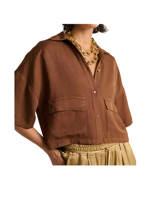 CAMICIA DA DONNA CROPPED - CACAO C090RU MA143 MANILA GRACE 