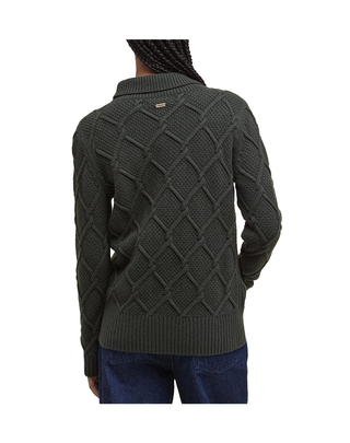 MAGLIA DONNA "BURNE" A COLLO ALTO - VERDE LKN1170 OL51 BARBOUR 