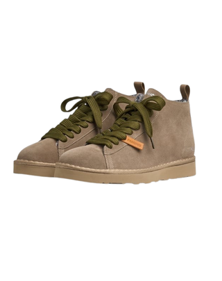 POLACCHINO UOMO IN CAMOSCIO FODERATO IN FAUX FUR - NOCE P001M025 2182 PANCHIC 