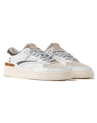 SNEAKERS UOMO " TORNEO " - WHITE-ARMY TORNEO COLORED WHITE\ARMY D.A.T.E. 