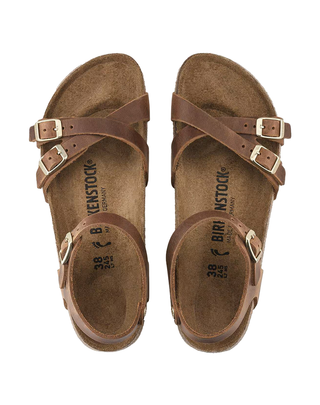 SANDALO DONNA KUMBA IN PELLE OLIATA - COGNAC 1021489-S COGNAC BIRKENSTOCK 