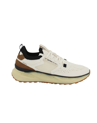 SNEAKERS UOMO KAIZEN 3.01 - BIANCO CON NERO E MARRONE 120200 U ExTR4 