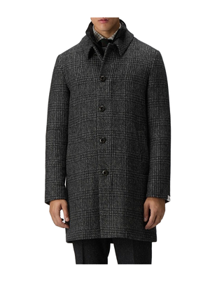 CAPPOTTO UOMO IN PANNO  CON PETTORINA STACCABILE " FIONNGHAL CHECK " - GRIGIO PEU5608 761 PEUTEREY 