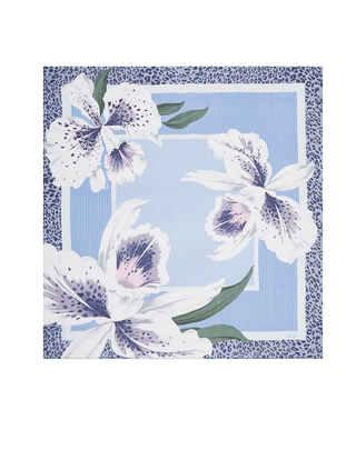 FOULARD 120X120 STAMPA ORCHIDEA - AZZURRO 2A6050T2738 53932 LIU JO 