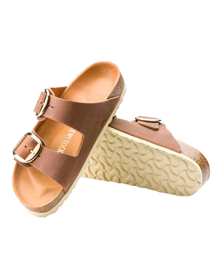 SANDALO PIANTA STRETTA "ARIZONA BIG BUCKLE" PELLE OLIATA - COGNAC 1011073 COGNAC BIRKENSTOCK 