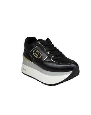 SNEAKERS CON PLATFORM IN PELLE - NERO BF5011 22222 LIU JO SHOES 