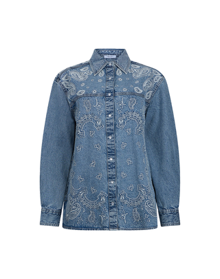 CAMICIA DA DONNA IN JEANS CON RICAMI UA6145 79016 LIU JO 