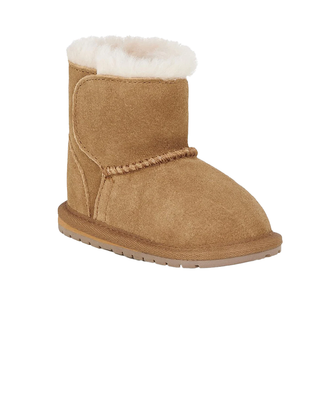 STIVALETTO INFANT "TODDLE" IN PELLE - CHESTNUT B10737- CHESTNUT EMU 