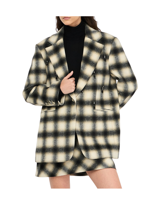 GIACCA DONNA IN CHECK CON APPLICAZIONI GIOIELLO MF5193T079A P9034 LIU JO 