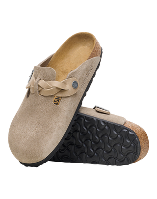 SABOT DONNA "BOSTON BRAIDED" IN PELLE SCAMOSCIATA TAUPE 1026694-S TAUPE BIRKENSTOCK 