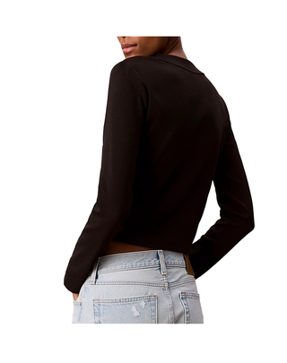 T-SHIRT DONNA IN COTONE A COSTINE CON LOGO - NERA LV047A803G UB1 CALVIN KLEIN 