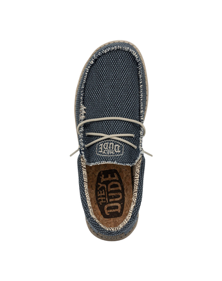 MOCASSINO IN TELA UOMO " WALLY BRAIDED"- BLUE NIGHT HD.40003 4NM HEY DUDE 