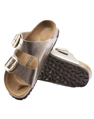 SANDALO ARIZONA BIG BUCKLE IN BIRKO-FLOR - GRACEFUL TAUPE 1020882-S GRACEFUL TAUPE BIRKENSTOCK 